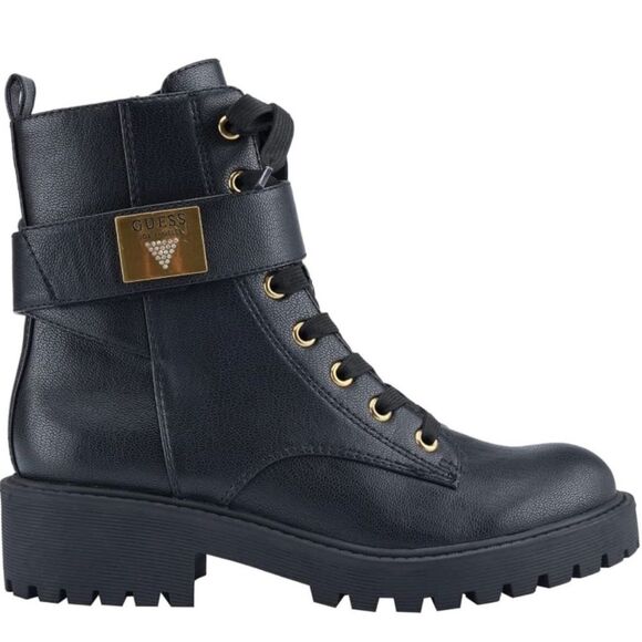 Guess Los Angeles Women’s Ankle Combat Boots Lace Up Black Size 8.5 NOWT - Picture 12 of 14